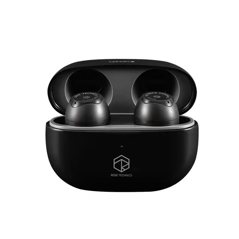 Linsoul ROSE TECHNICS Ceramics Wireless Earbuds, 10mm DD HiFi Gaming Earbuds, Bluetooth 5.3 Earphones, with ENC Noise Canceling, Dual Connect, 60ms Latency for Workout (Black, Rose Technics Ceramics)