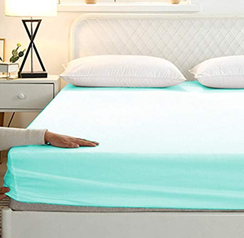 Sweet Dream's 850 Collection Egyptian Cotton Fitted Bedsheet 4 to 12 Inch Matress 15" Drop California King Size Bed (72x84) Inches (6 by 7) Feet + 2 Pillow Covers (18x28), Aqua Blue