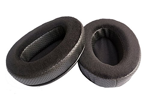 Replacement Leather Cushion pad for Sony Brainwavz HM5,Velor Memory Foam Earpads for AKG, HifiMan, ATH, Philips, Fostex (Black(Flannelette Earmuffs))