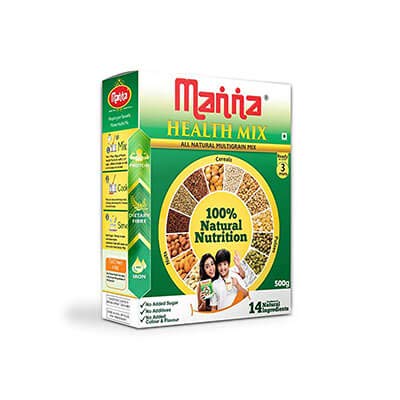 Manna Health Mix | Instant Mix | Health Drink | Indian Instant Mix | Goodness of Grains | Vegan | 500gms