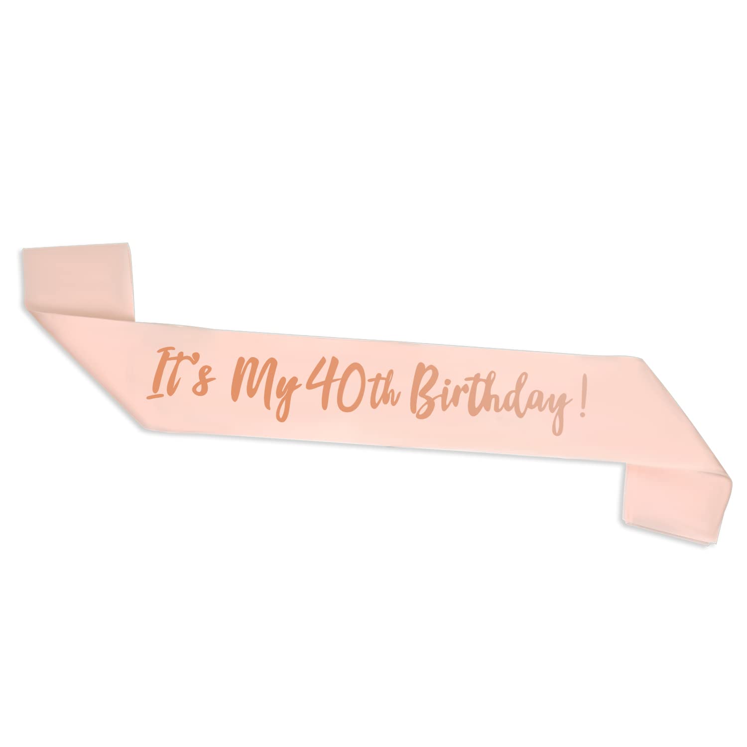 ALLY-MAGIC Rose Gold 40th Birthday Sash, 40th Birthday Sash for 40th Birthday Gift Her Women Party Accessories Y5JD40