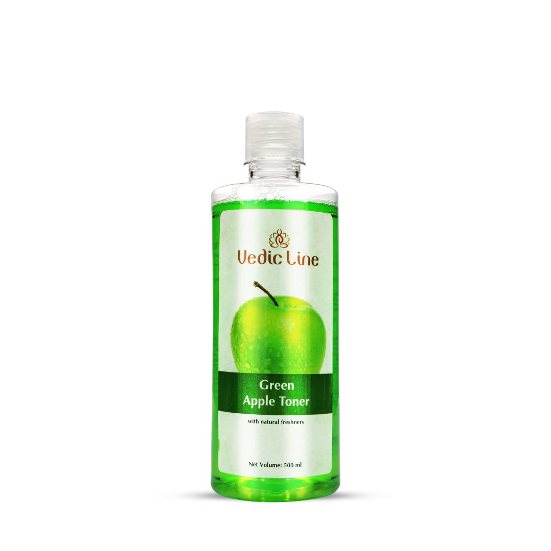 Vedic Line Green Apple Toner, Reduces Acne Breakouts, Dark Spots With Green Apple Extract For Refreshes And Rejuvenates Skin, 500 Ml