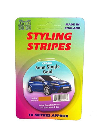 MSAPin Stripe 6mm x 10mtr Self Adhesive Car Pin Stripe Black - White - Red - Gold - Silver Coach Tape Styling Stripe (Black)