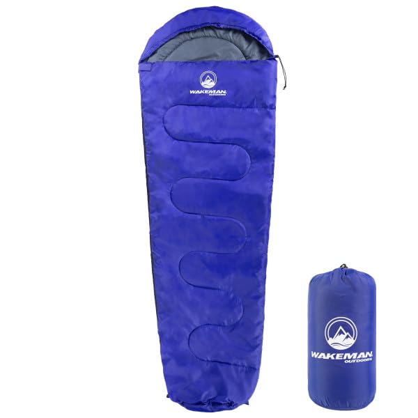 Wakeman Sleeping-Bags Mummy Sleeping Bag - Water-Resistant Adult Cold Weather Sleeping Bag Rated to 10°F - Drawstring Hood