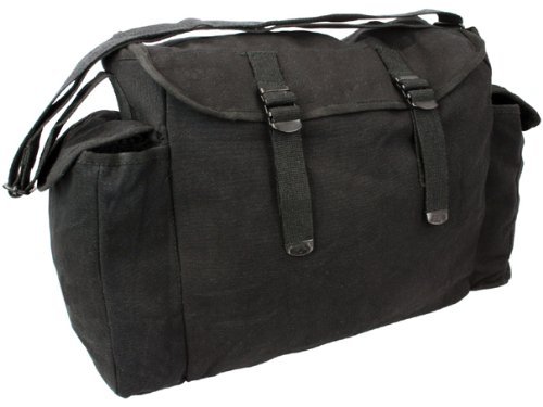 Zip Zap ZooomHighlander Mens Army Combat Military Haversack Shoulder Canvas Man Travel Bag Surplus New (Black)