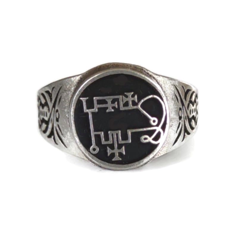 Pewter Ring Lesser Key of Solomon Goetia Demon Seal