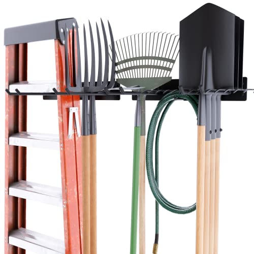 garden tool rack - The Ultimate Garden Tool Organizer Racks For Wall Mount - Easy To Install Set of 2 Yard Tool Holders For Safe & Simple Garage/Shed Organization - Durable Utility Hangers For Shovels, Rakes & More