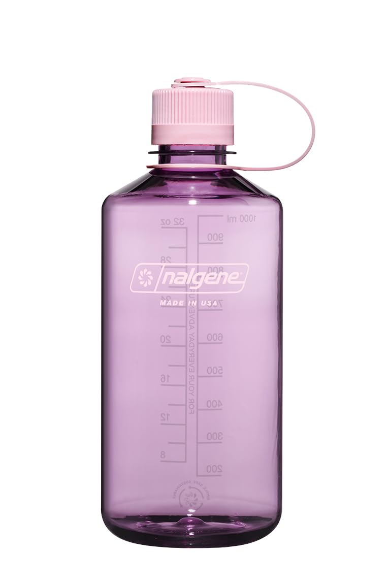 Nalgene Sustain Tritan BPA-Free Water Bottle Made with Material Derived from 50% Plastic Waste, 32 OZ, Narrow Mouth, Cherry Blossom