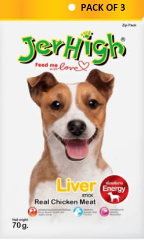 GenericJERHIGH Liver Sticks, Liver Flavor/Treats for Dogs 70G / Real Chicken Meat (Pack of 3) 3X70G