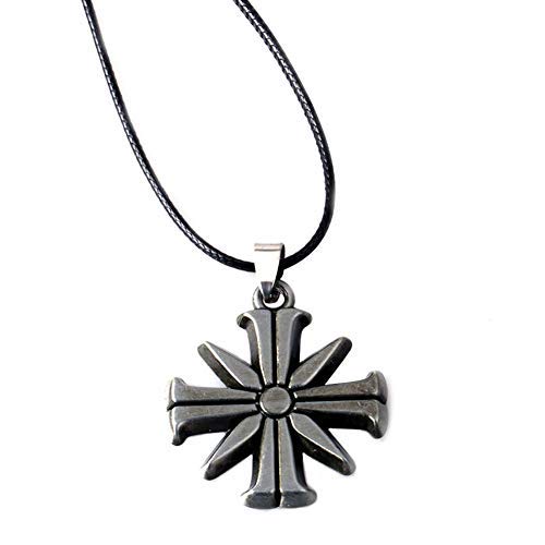 MEETCUTE Far Cry 5 Necklace Metal Eden Gate Necklaces Pendants Rope Pendant Chain Cult Sunflower Halloween Cosplay Accessory