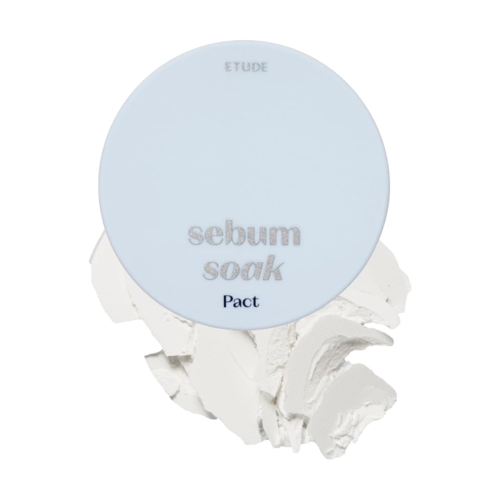 ETUDE Sebum Soak Pact (23AD) | Facial Oil Control and Soft Skin with This Mineral Powder That Absorbs Sebum for a Matte Face | K-Beauty