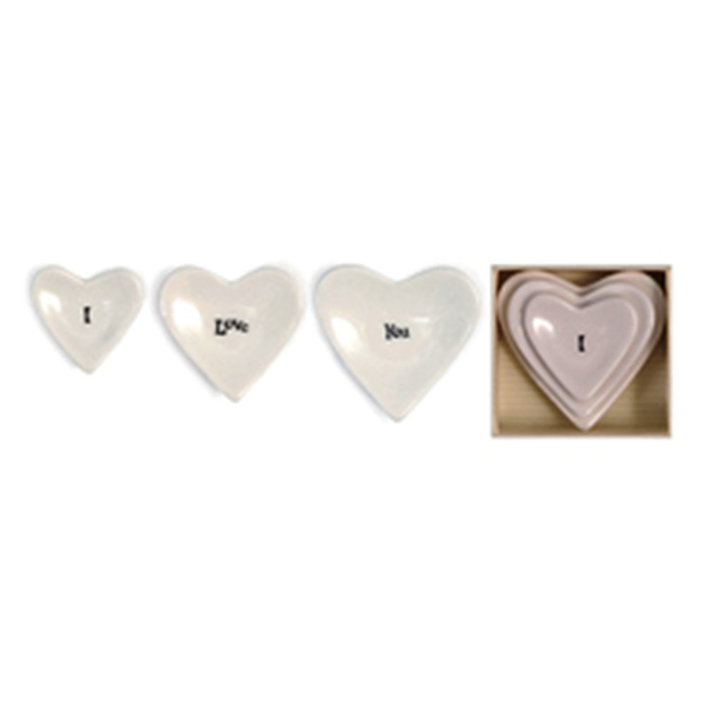 East of IndiaI Love You Stackable Heart Shaped Trinket Dish, Set of 3