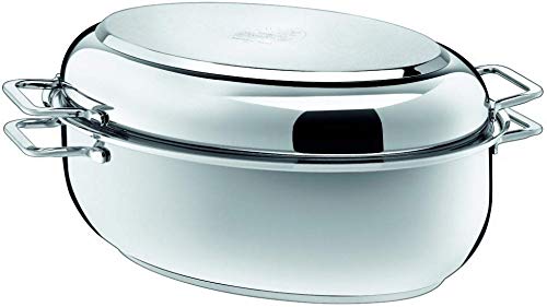 SilitRoasting Pan with Oval Lid, Silver, 38 x 26 x 12.2 cm, 8.4 Litre