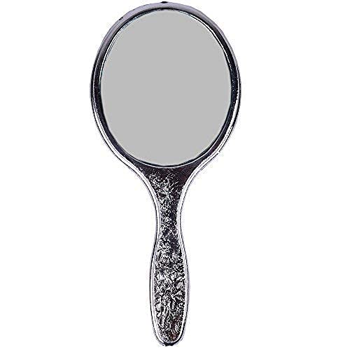 Kabello Designing Hand Mirror for Women and Girls Wedding, Party and Home Use, Pack of 1 (Silver)