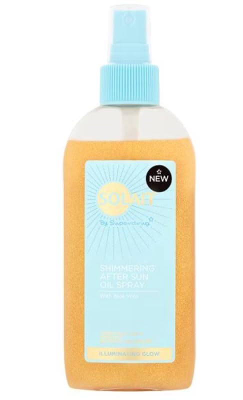 Solait Shimmering glowing Aftersun spray 200ml - Immediate cooling - With Aloe Vera and Cucumber extract, Non Greasy