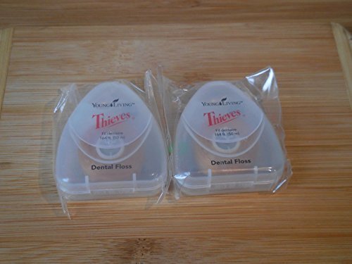 Thieves Dental Floss | 2 Pack | Double-Infused with Thieves & Peppermint Essential Oils for Fresh Breath | Fray-Resistant, High-Durability Floss Glides Easily Between Teeth | Free from Parabens