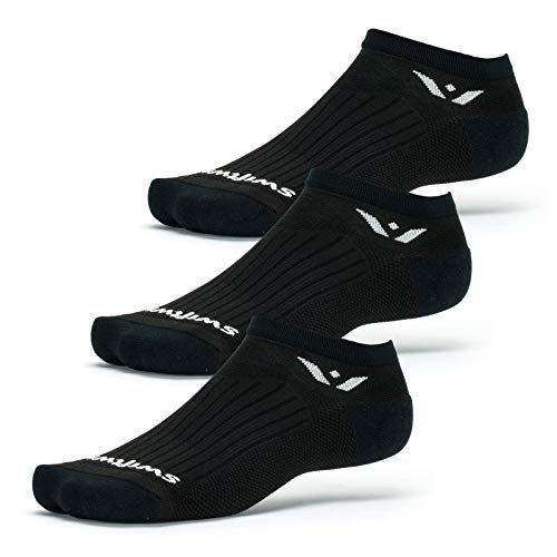 SwiftwickPERFORMANCE ZERO (3 Pairs) Running & Golf Socks, Cushioned No-Show