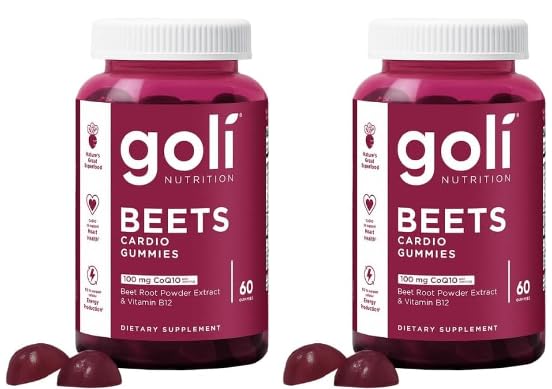 Go li Nutrition Beets Gummies, Vegan, Non-GMO, Gluten-Free, 2 x 60 Gummies (Pack of 2)