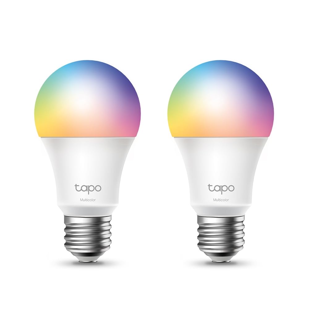 Tapo Smart Wi-Fi Light Bulb, Multicolour, 2-Pack