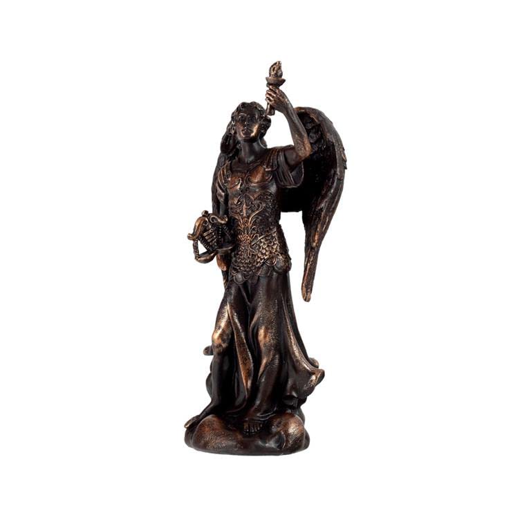 DRW Archangel San Uriel Bronze Resin Hand Painted Figurine 13cm