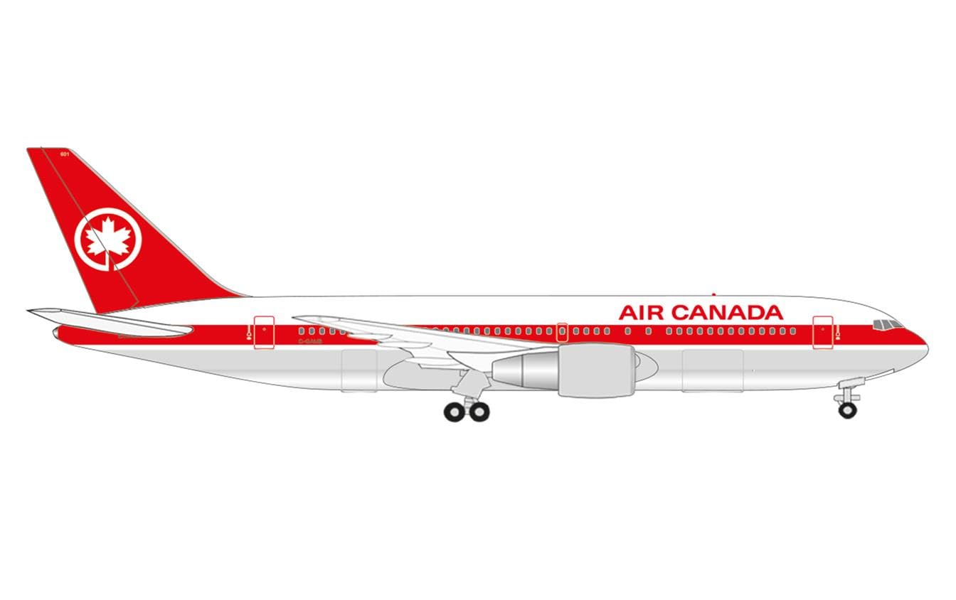 herpa Air Canada Boeing 767-200 1:500 Scale Miniature Collectible Model Without Base Metal