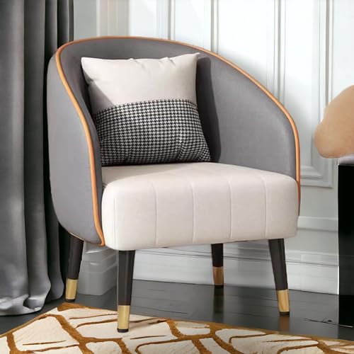 CRUZ INTERNATIONAL - online shopping-be ready ! Elegant Upholstered Wing Chair for Living Room - Comfortable High Back Recliner Accent Chair, Vintage Wooden Designer Seat (Cream)