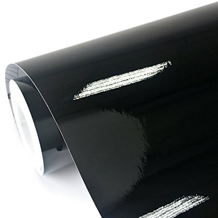 ARWY Vinyl Film Decal Glossy Black Carbon Fiber wrap car Design, Size 24 X 60 Inches (Black)