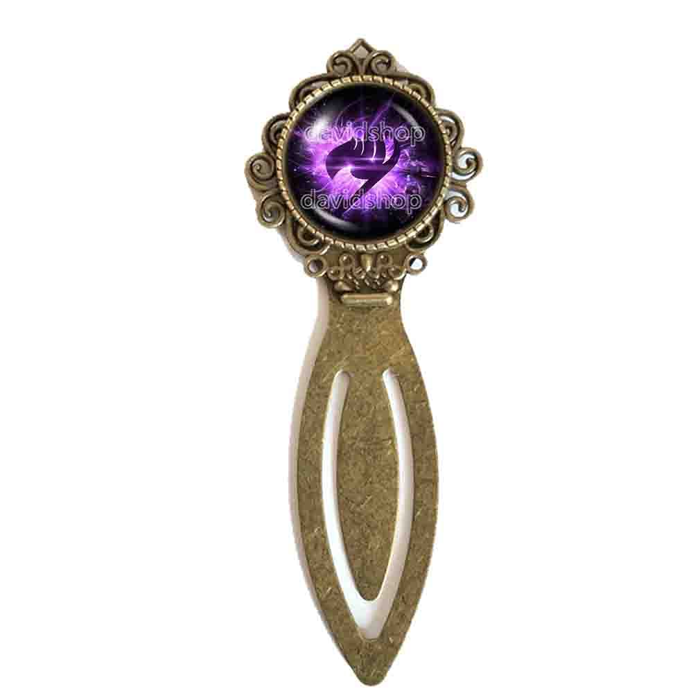 Purple Wing Symbol Natsu Dragneel Fairy Tail Guild Marks Bookmark Metal Clip Clipon Vintage Bookmarker Hooks Cosplay Cute Symbol