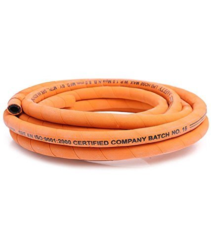 ATMAN Sunlight LPG Hose Flexible Rubber Gas Pipe, Steel Wire Reinforced, 5 m