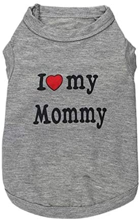 I love my mommy Dress Clothes Shirt Vest Costume for small Dog Puppy Cat Grey Fancy Paws - Size M