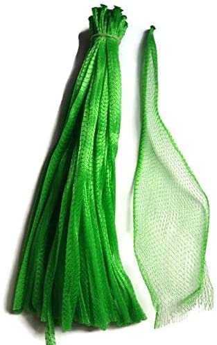 NC Sajid Rana 100pcs 15" Green Reusable Nylon Mesh net Produce Grocery Toys Fruits Vegetables Storage Poly Bags