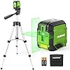 Laser Level with Tripod, HUEPAR 98Ft Self Leveling Laser Level Green Line Laser Cross Line Laser Leveler Tool for Picture Hanging, Tile, Home Renovation, Indoor Project, Battery&Carrying Bag Included