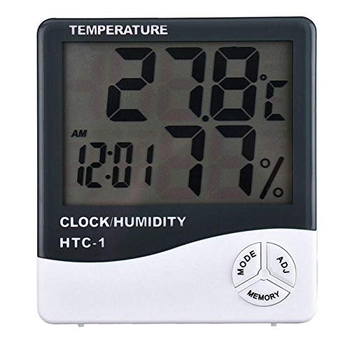 eWINNERDigital LCD Thermometer Humidity Meter Gauge Clock