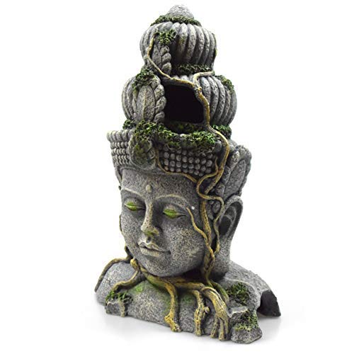 NIUBICRE Aquarium Decoration Buddha Head Large Aquarium Decorations Accessories Fighting Fish Accessories Head Carving, Fish Tank Ornaments