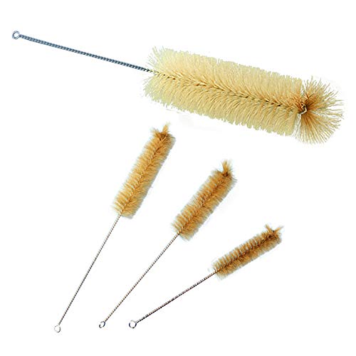 Cleaning Brushes for Glass Bottles, Test Tubes, Lab Glassware (4 Piece Set)