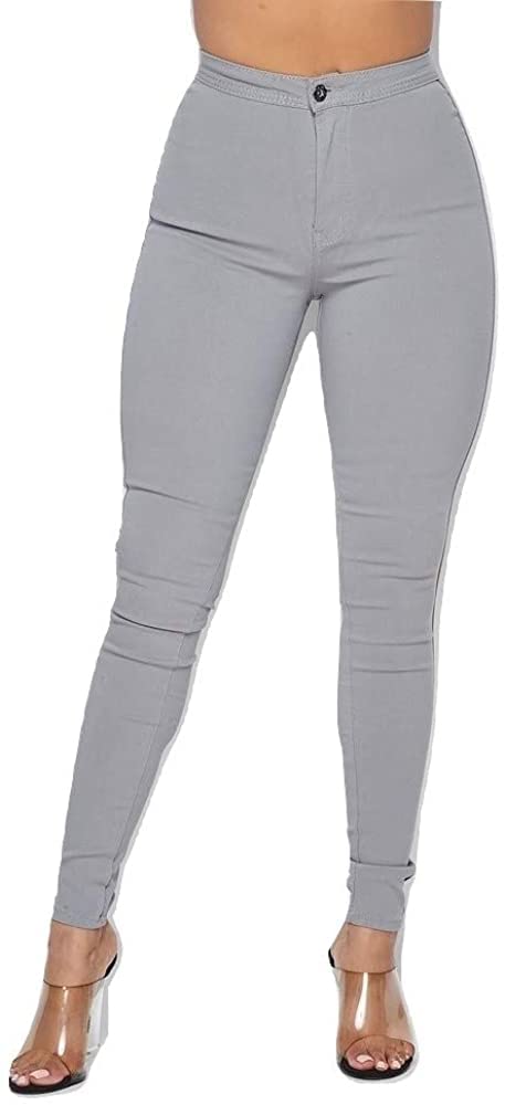 Super High Waisted Stretchy Skinny Jeans for Women (S-3XL) Gray