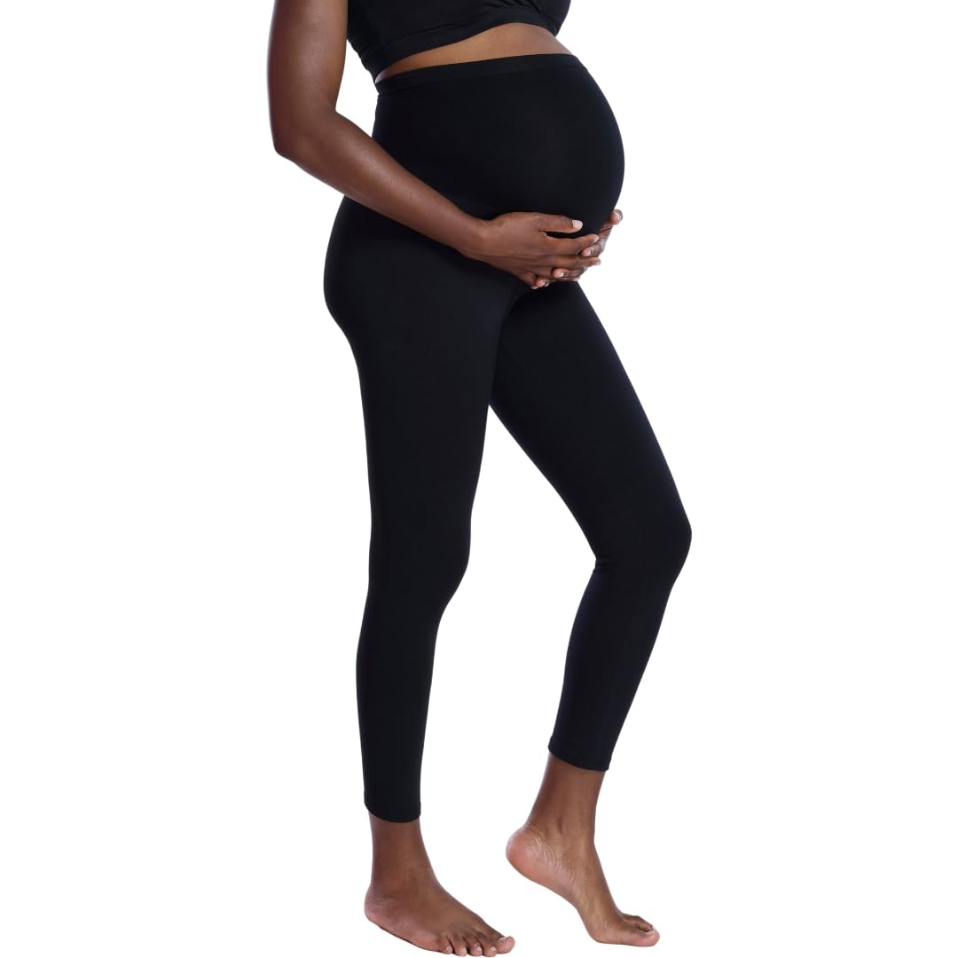 Motherhood Maternity Women's Essential Stretch Full Length Secret Fit Over The Belly Pregnancy Legging