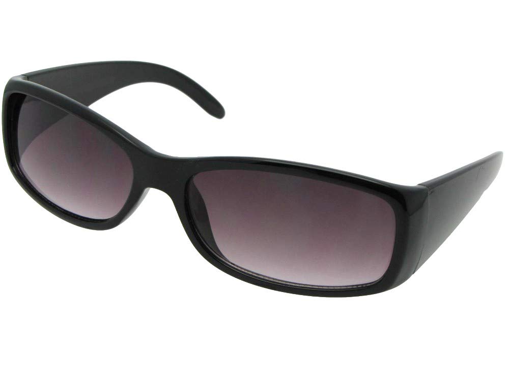 Sunglass RageStyle R19 Full Lens Reading Sunglasses With Sunglass Rage Pouch (Black Frame-Gray Lenses, 2.25)