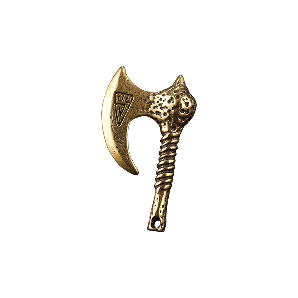 Figurines Statue Sculpture Mini Brass Axe Keychain Pendant Marble Pattern Pangu Tomahawk Pendant Pendant