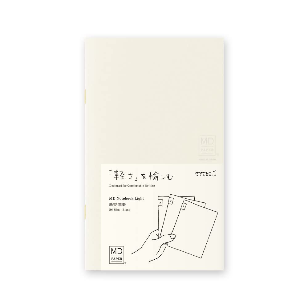 DESIGNPHIL Midori 15300006 Notebook, MD Notebook, Light, New Book, Unruled, Set of 3, A Unknown Binding