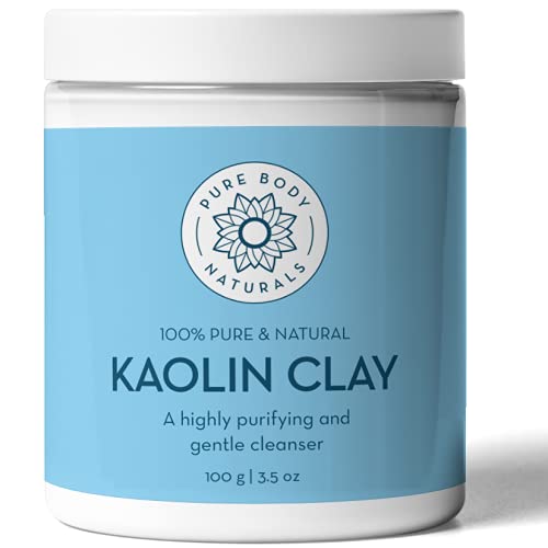 Pure Body Naturals Kaolin Clay Powder, 100 g - Perfect for Natural DIY Skin Cleansers, Masks and Scrubs