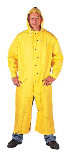 Liberty DuraWear PVC/Polyester 2-Piece Riding Slicker with Detachable Hood, 60" Length, 0.35mm Thick, 2X-Large, Yellow (Case of 10)