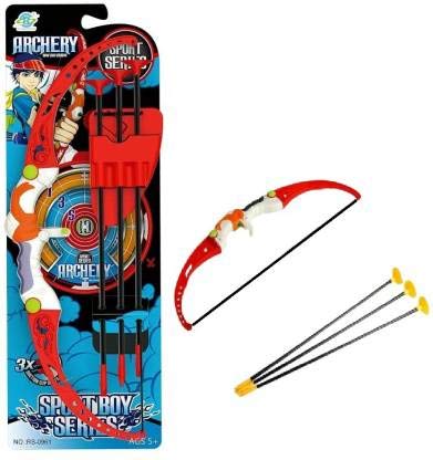 TEMSON Bow and Arrow Sports Toy with 3 Suction Cup Darts for Kids Bows & Arrows (Multicolor)