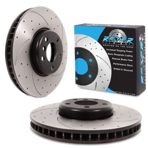 Front Drilled Grooved 348mm Brake Discs For BMW 5 Series F10 F11 520D 530D 535D