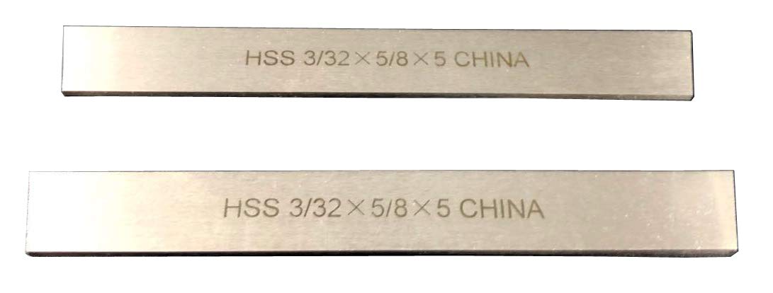 Set of 2 HSS Blades 3/32" x 5/8" x 5" for Lathe Parting Cut Off Blade