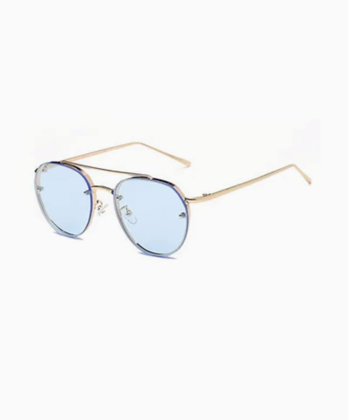 Sky Blue Mirror Full Rim Aviator Sunglasses