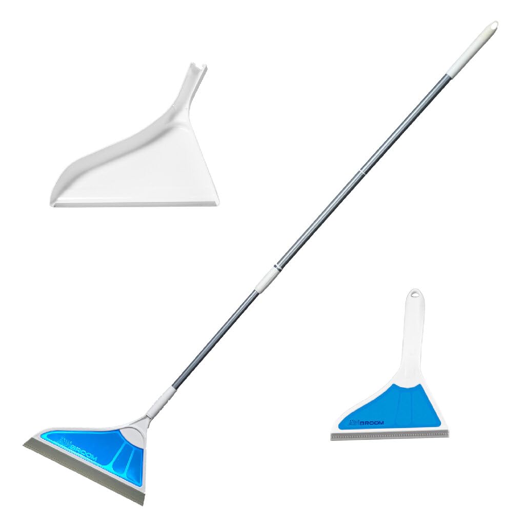 Helio Air Broom 3 Piece Kit All Surface Sweeper and Squeegee for Wet and Dry Cleaning Dust, Dirt, Liquids, Pet Hair, Tile, Hardwood Floors, Carpet, Furniture, Windows, Shower Doors As Seen on TV