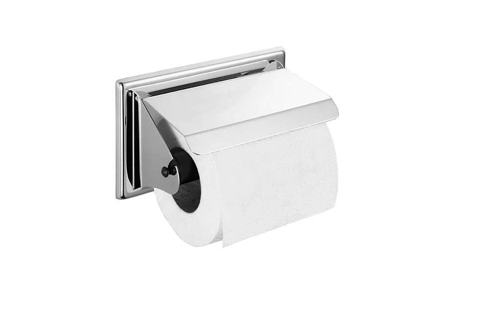 Haceka Toilet roll Holder Standard with lid, Metal, Silver, 15 x 15 x 9 cm