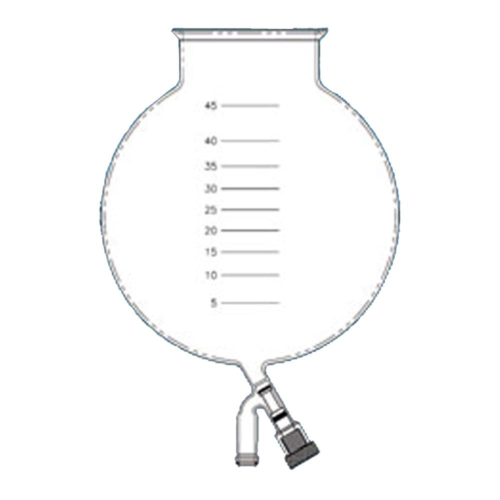 ACE GLASS 6534-60 Series Spherical Reaction Flask with Bottom Outlet, Schott-Duran Flange, O-Ring Groove, 150 mm ID, 12L Capacity