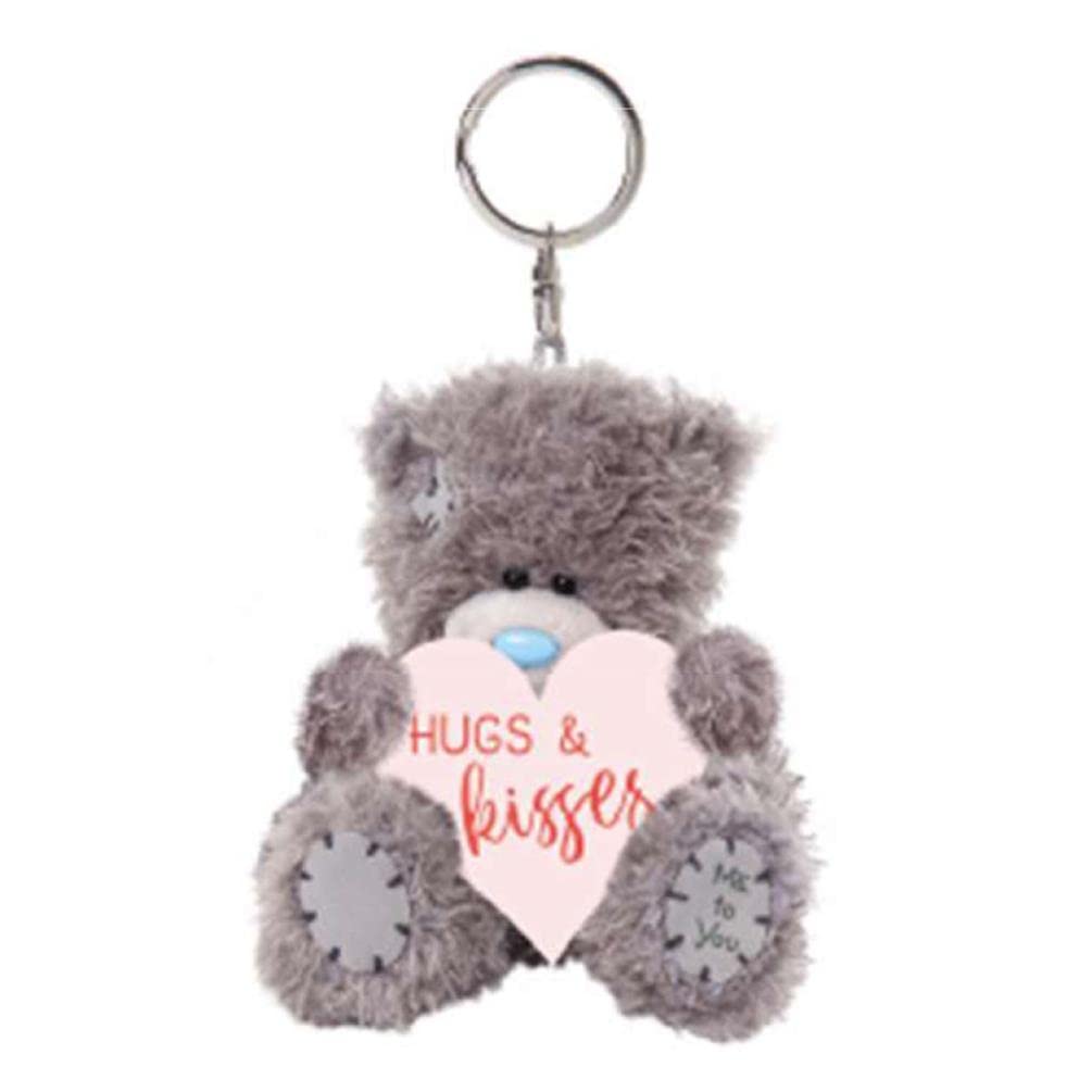 Me To You BearTatty Teddy Plush Keyring 'Hugs and Kisses' - Official Collection, Grey, Pink, One Size